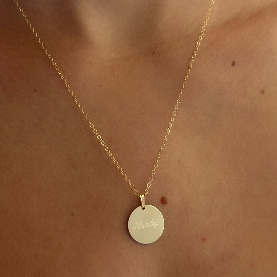 Gold Engraved Circle Necklace Truly Blessed Jewels