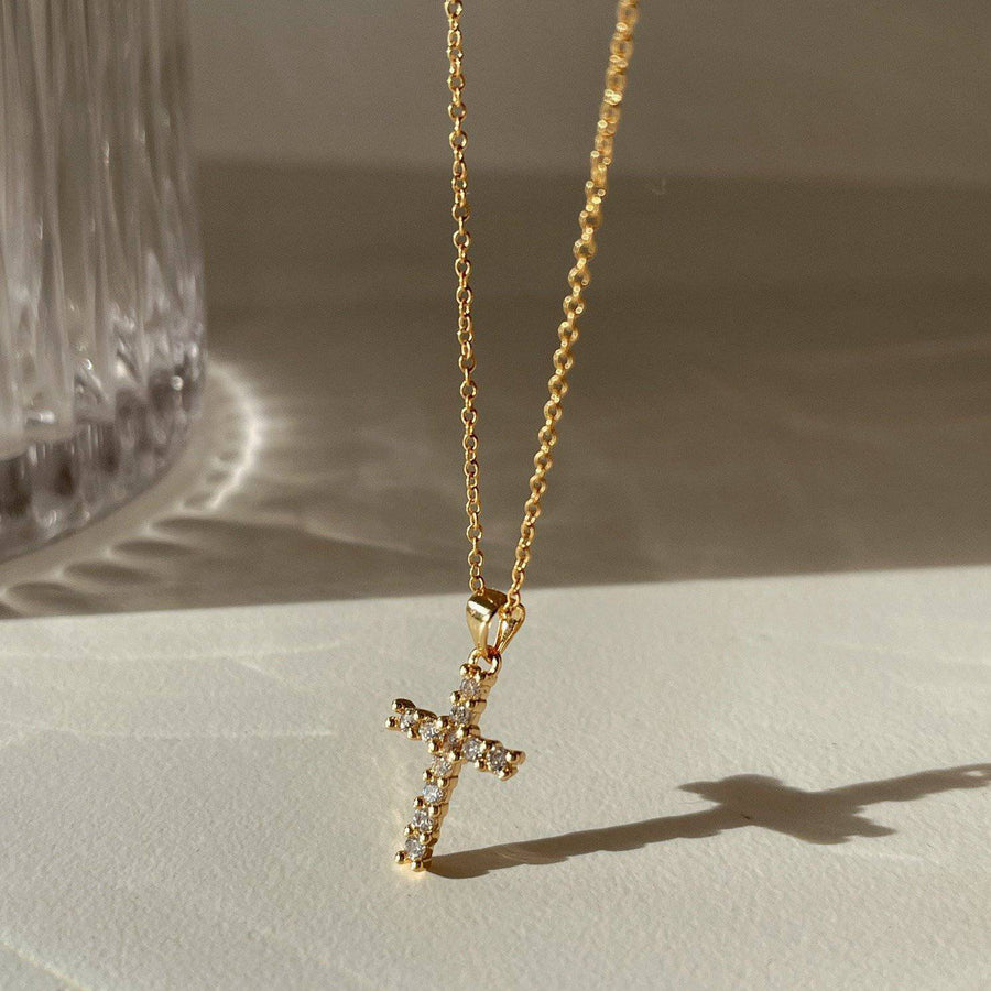 Cross Necklace For Women, 14k Gold Plated/sterling Silver Chain Necklace  Dainty Layered Gold Cross Pendant Necklace Simple Cute Necklaces For Women  Go | Fruugo IE